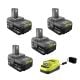 RYOBI ONE+ 18V Lithium-Ion 4.0 Ah Compact Battery (2-Pack) and Charger Kit with 4.0 Ah Battery (2-Pack)