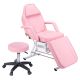 Siavonce Pink Adjustable Massage Leather Chair Esthetician Bed with Hydraulic Stool, Multi-Purpose 3-Section Facial Bed Table