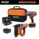 RIDGID 18V Brushless Cordless 4-Mode 1/2 in. High-Torque Impact Wrench Kit w/ (2) 4.0 Ah Batteries, Charger, & 18GA Brad Nailer