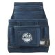 Graintex 10-Pocket Navy Blue Suede Leather Nail and Tool Pouch w/Hammer Holder & Measuring Tape Clip