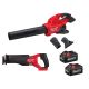Milwaukee M18 FUEL Dual Battery 145 MPH 600 CFM 18V Brushless Cordless Blower w/SAWZALL Reciprocating Saw, (2) 6.0 Ah Batteries