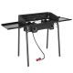Karl home 2-Burner Portable Propane Gas Grill in Black with Windscreen and Shelves