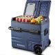 BODEGA 2 cu. ft. 59QT Dual Zone Car Fridge Electric Compressor Cooler with 2-Doors and Wheels Outdoor Refrigerator in Blue