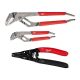 Milwaukee 6 in. and 10 in. Straight-Jaw Pliers Set with 20-32 AWG Low Voltage Dipped Grip Wire Stripper and Cutter (3-Piece)