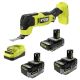 RYOBI ONE+ HP 18V Brushless Cordless Multi-Tool Kit with (2) 4.0 Ah Batteries, 2.0 Ah Battery, and Charger