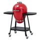 Sunjoy Portable 20 in. Outdoor Charcoal Egg Grill Red Kamado Grill with Pizza Plate Ultimate BBQ Grill and Smoker with Wheels