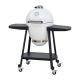 Sunjoy Portable 20 in. Outdoor Charcoal Egg Grill White Kamado Grill with Pizza Plate Ultimate BBQ Grill and Smoker with Wheels