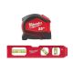 Milwaukee Compact Auto Lock 25 ft. SAE Tape Measure with Fractional Scale and 9 ft. Standout with 7 in. Billet Torpedo Level