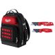 Milwaukee Ultimate Jobsite Black 15 in. Backpack With 2 PK Flip Utility Knife Set