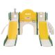 Yellow 7 in. 1 Toddler Freestanding Slide Set with Slide, Arch Tunnel, Ring Toss and Basketball Hoop, Double Slides