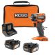 RIDGID 18V (2) 4.0 Ah Batteries and Charger Kit with 18V Brushless SubCompact 3/8 in. Impact Wrench