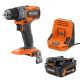 RIDGID 18V 4.0 Ah MAX Output Battery and Rapid Charger Kit with 18V SubCompact Brushless Cordless 1/2 in. Drill/Driver
