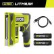 RYOBI USB LITHIUM 4-in-1 Stapler/Nailer Kit with 3.0 Ah Battery, Charging Cable, and USB Lithium 2.0 Ah Rechargeable Battery