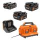 RIDGID 18V Lithium-Ion MAX Output 6.0 Ah, 4.0 Ah, and 2.0 Ah Batteries, Charger, and 6-Port Charger