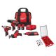 Milwaukee M12 12V Li-Ion Cordless 4-Tool Combo Kit w (2) Compact 1.5Ah Batteries, Charger & Bit Set with PACKOUT Case (100-Pc)