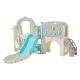 Blue 10-in-1 Indoor, Outdoor Kids Slide Playset Structure with Basketball Hoop, Arch Tunnel and Telescope