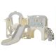 Sudzendf Gray 10-in-1 Indoor, Outdoor Kids Slide Playset Structure with Basketball Hoop, Arch Tunnel and Telescope