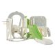 Green 10-in-1 Indoor, Outdoor Kids Slide Playset Structure with Basketball Hoop, Arch Tunnel and Telescope