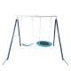 Antique Blue Outdoor Metal 2 Functional Swing Set For Kids Outdoor Equipment