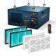 POWERTEC 3-Speed Remote Controlled Air Filtration Systems (655/875/1060 CFM) with Extra Replacement Inner and Outer Filters