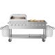 Koolmore Portable Commercial Outdoor Propane Grill 72 in. with 36 in. Pizza Oven in Stainless Steel