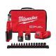Milwaukee M12 FUEL 12V Li-Ion Brushless High Speed 1/4 in. Cordless Ratchet Kit w/(2) Batteries, Charger, Bag & Metric Socket Set
