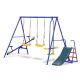 5 in-1 Multicolor Heavy-Duty Swing Set with Stand, Slide and Glider, 2-Blet Swings