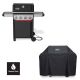Weber Spirit E-425 4-Burner Natural Gas Grill in Black with Sear Zone and Grill Cover