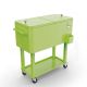 Phewnyzo 80 qt. 13.19 in. x 30.51 in. x 33.07 in. Light Green Rolling Ice Chest Portable Patio Cooler Cart Shelf Bottle Opener