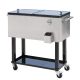 grossag Silver 80 qt. Outdoor Food and Beverage Rolling Chest Cooler with Grip and Wheels for Camping, Beach, Boat