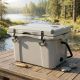 Grey 25 qt. Outdoor Chest Cooler Portable Cooler with Bottle Opener, Cup Holder for Camping, Fishing (2-Pack)