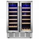 futhork 126.9 qt. Dual Open Built-in/Freestanding Outdoor Beverage Center Cooler in Stainless Steel with Adjustable Temperature