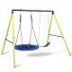 Sudzendf Multicolor Indoor/Outdoor Metal Swing Set with Safety Belt