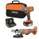 RIDGID 18V Cordless 2-Tool Combo Kit with 1/2 in. Impact Wrench Kit, 4-1/2 in. Angle Grinder, 4.0 Ah Battery, and Charger