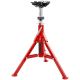 SKYSHALO Pipe Jack Stand 2500 lbs. Heavy Duty Welding Pipe Stand, with 4-Ball Transfer V-Head and Folding Legs Adjustable Height