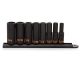 GEARWRENCH 3/8 in. Drive 6-Point SAE Hi-Viz Deep Impact Socket Set (8-Piece)