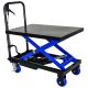 Damodpoy 17.72in Hydraulic Lift Trolley, 500 LBS Capacity, with 4 Wheels, for Material Handling and Transportation, BLACK+BLUE