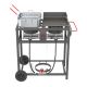 FIRE RIOT 2-Burner Black Propane Grill with Deep Fryer and Portable Griddle for Backyard BBQ, Camping, Tailgating