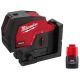 Milwaukee M12 12-Volt Lithium-Ion Cordless Green 125 ft. Cross Line and Plumb Points Laser Level with M12 2.0 Ah Battery