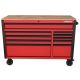 Husky Standard-Duty 52 in. W 10-Drawer Matte Red Mobile Workbench Cabinet with Solid Wood Top