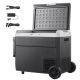 SKYSHALO 2.24 cu. ft. Car Refrigerator Outdoor Refrigerator with Cooler and Wheels, LED in Black, DC/AC Powered for Travel