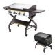 HALO Elite4B 4-Burner 8 Zone Propane 36 in. Griddle Flat Top Grill in Black with Cover