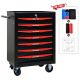 MYWISH 20 in. W x 13 in. D 7-Drawer Black Steel Rolling Tool Cabinet