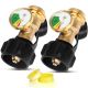Lukvuzo Propane Tank Gauge Level Indicator with Leak Detector for BBQ Gas Grill RV Heater Fire Pit Solid Brass 2 Pack