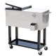 Tatayosi 80 qt. Silver Portable Wheeled Patio Cooler Outdoor Ice Chest Stand Up Drink Cooler Cart