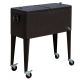 Tatayosi 80 qt. Brown Portable Wheeled Patio Cooler Outdoor Ice Chest Stand Up Drink Cooler Cart
