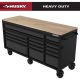 Husky Heavy-Duty 72 in. W 15-Drawer Matte Black Mobile Workbench with Wood top