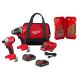 Milwaukee M18 18V Lith-Ion Brushless Cordless Drill/Impact Combo Kit (2-Tool) w/ (2) 2.0 Ah Battery, Charger, & Drill Bit Set