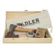 ADLER 14 in. Wood Handle Rheinland Hatchet 1.35 lbs. Gift Set incl. Sharpening Stone + Axe Balm made from Linseed Oil