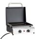Karl home 2 Burner 20,000 BTU Portable Propone Grill in Black Tabletop Flat Top Gas Grill with Cover